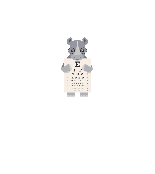 Examen oftalmologie rinocer model alb pe tricou
