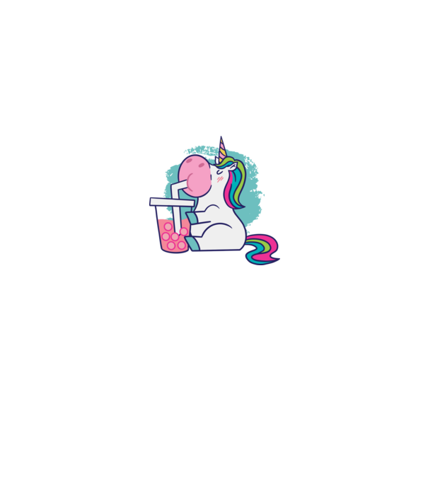 Unicorn Bubble Tea model alb pe tricou