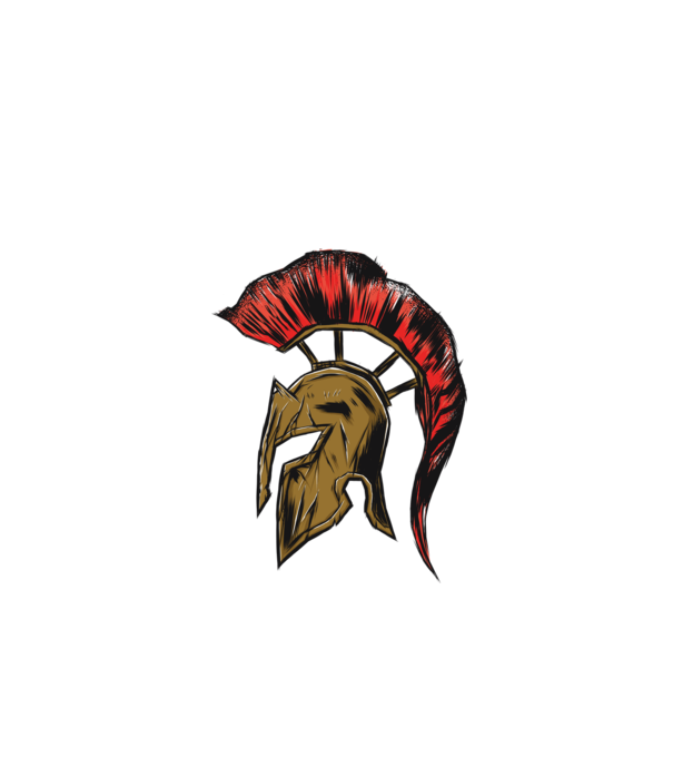 Cască războinic Sparta model negru pe tricou