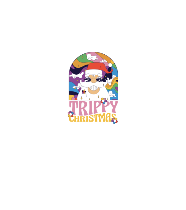 Trippy Christmas model negru pe tricou