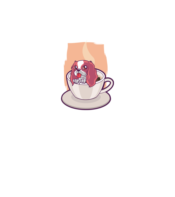 Cafea câine model albastru închis pe tricou