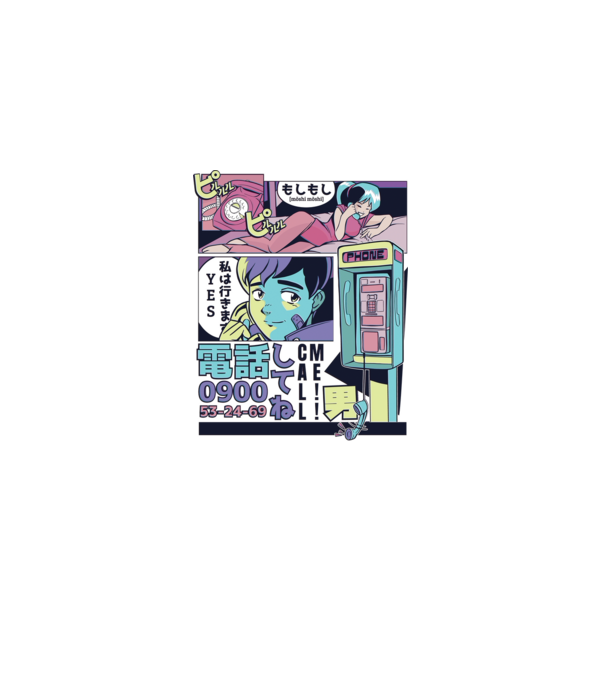 Anime Vaporwave benzi desenate model albastru deschis pe tricou
