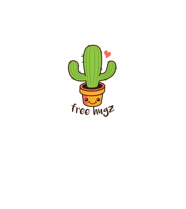 Free Hugz tricou amuzant Cactus model alb pe tricou