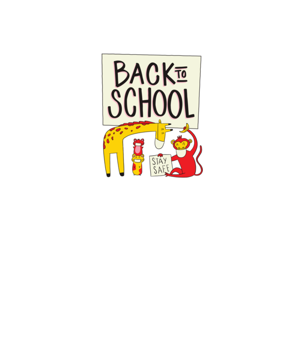 Back To School Animale model gri pe tricou