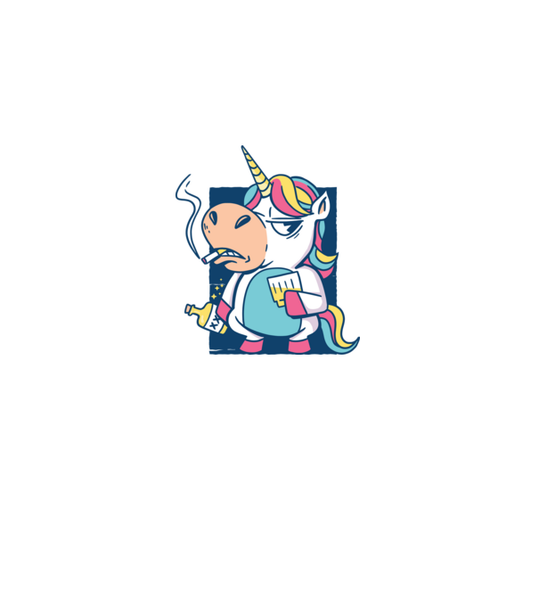 Unicorn rebel model albastru regal pe tricou