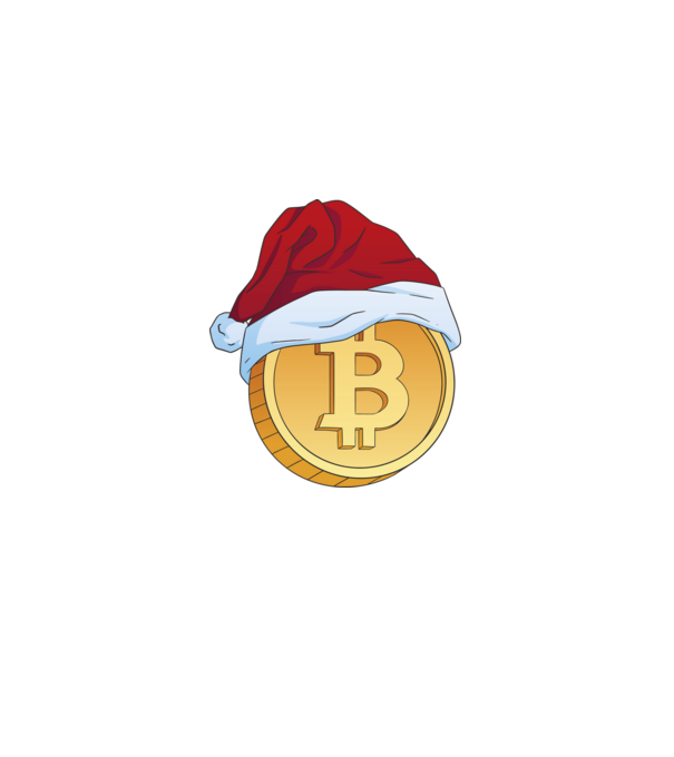 Crăciun Bitcoin model albastru deschis pe tricou