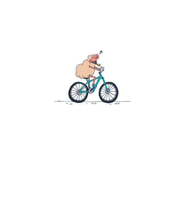 Miel cu bicicletă model alb pe tricou