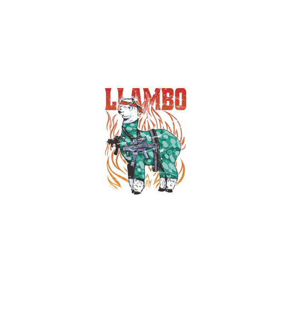 Llambo Lama model negru pe tricou
