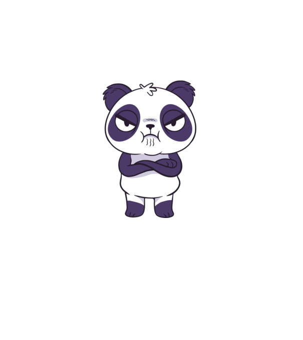 Panda furios model albastru deschis pe tricou