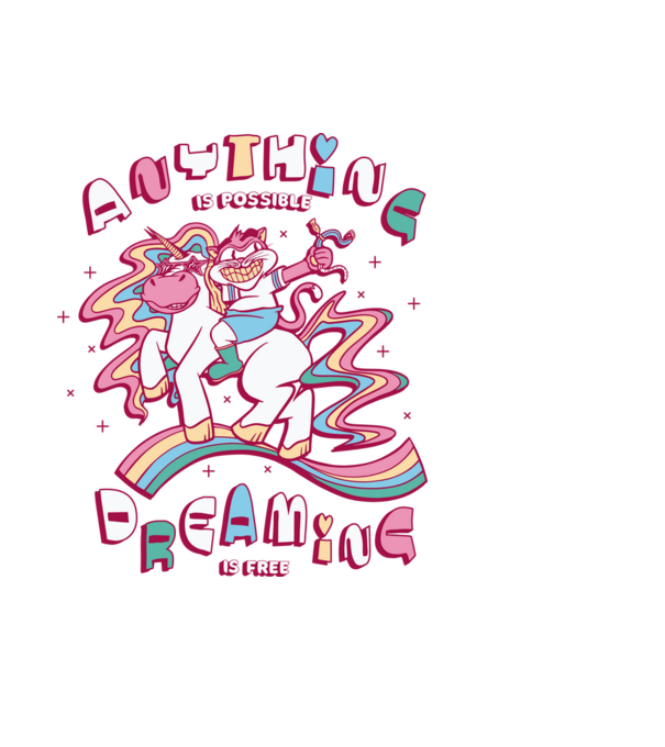 Orice este posibil Unicorn model albastru deschis pe tricou