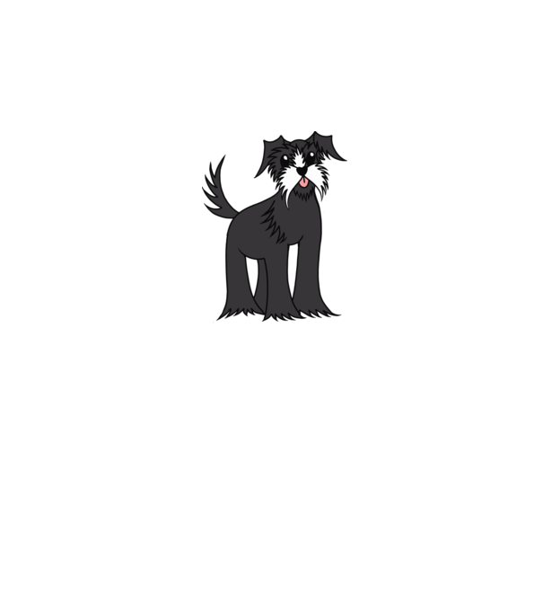 Desen Schnauzer model alb pe tricou