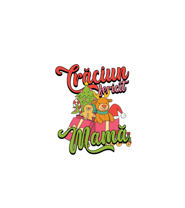 CRĂCIUN FERICIT MAMĂ model negru pe tricou