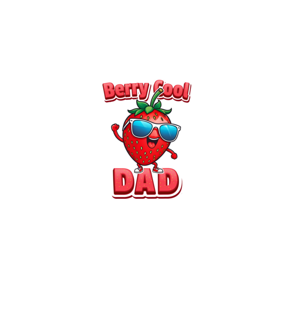 Berry Cool Dad Strawberry model negru pe tricou