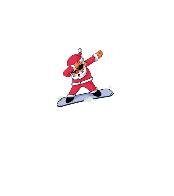 Moș Crăciun Snowboard DAB tricou amuzant model gri pe tricou