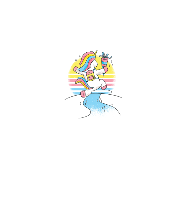 Unicorn școlar model nisipiu pe tricou