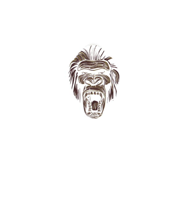 Gorilla Face model negru pe tricou