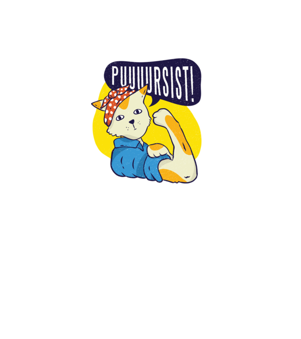 Pisică Pursist model albastru deschis pe tricou