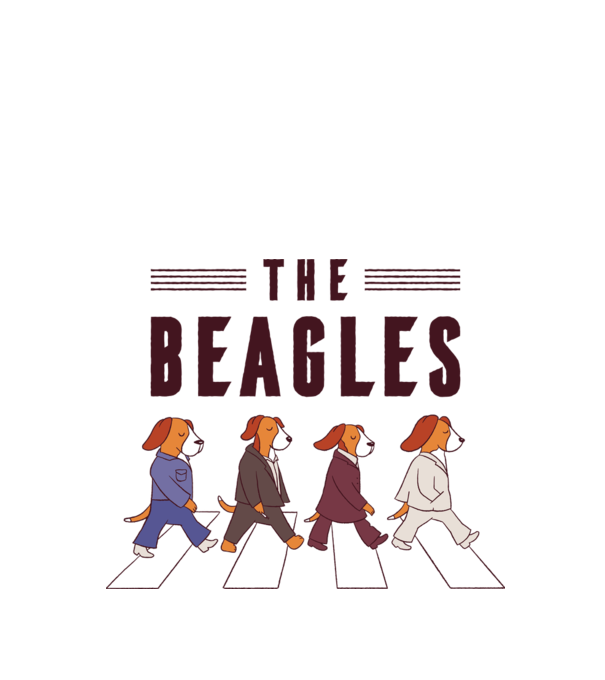 The Beagles model verde de măr pe tricou