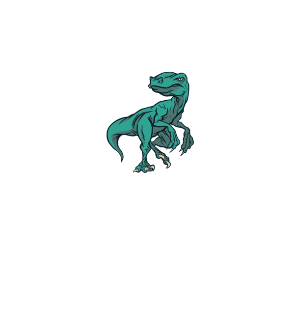 Dinozaur Raptor model alb pe tricou