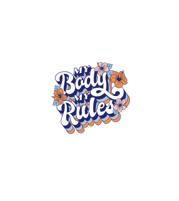 My Body My Rules model alb pe tricou