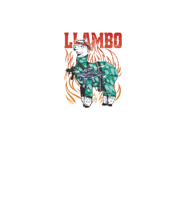 Llambo Lama model negru pe tricou