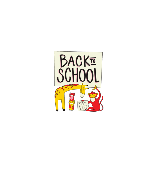 Back To School Animale model albastru deschis pe tricou