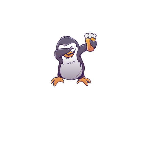Pinguin cu Bere DAB model gri pe tricou