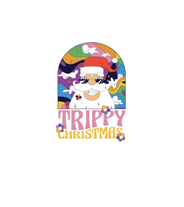 Trippy Christmas model turcoaz pe tricou