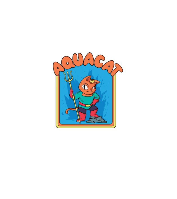 Aquacat model albastru regal pe tricou