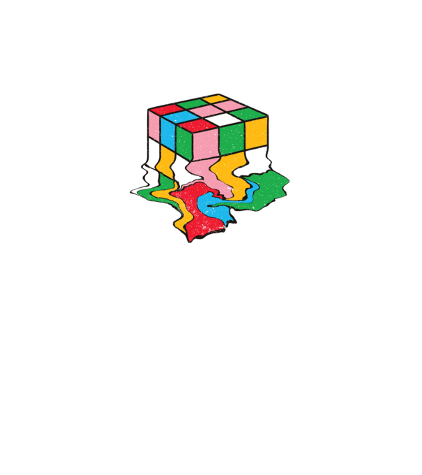 Cub Rubik topindu-se model negru pe tricou