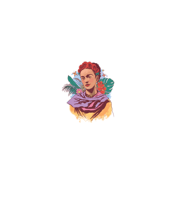 Portret Frida Kahlo model alb/roșu pe tricou