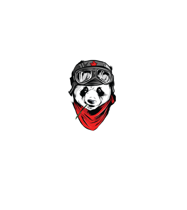 Panda Gerilla model negru pe tricou