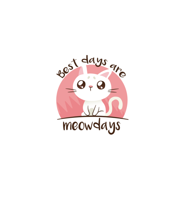 Best days are Meowdays model alb pe tricou
