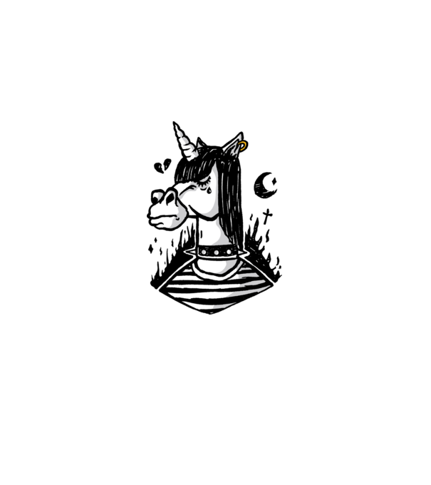 Emo unicorn model roz deschis pe tricou