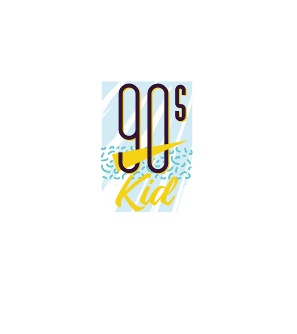Retro 90s Kid model albastru deschis pe tricou
