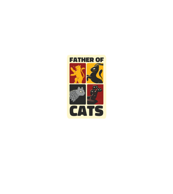 Father of Cats Game of Thrones parodie model negru pe tricou