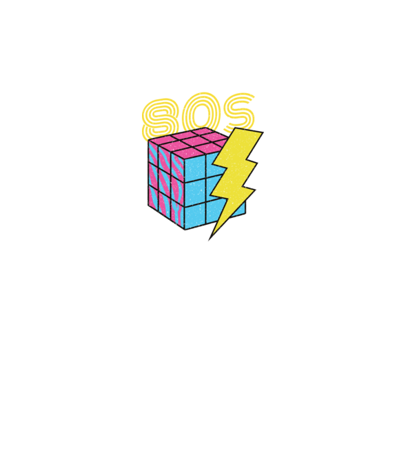 I love the 80s Cub Rubik model negru pe tricou