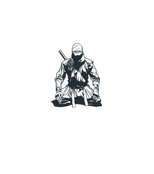 Ninja model albastru deschis pe tricou