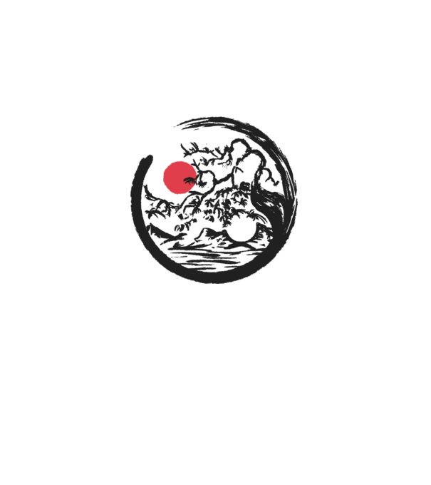 Yin-Yang Bonsai model alb pe tricou