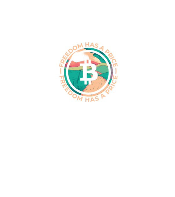 Libertatea are preț Bitcoin model negru pe tricou