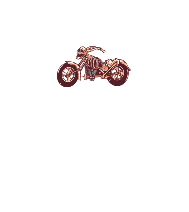Motocicletă cu Schelet model alb pe tricou