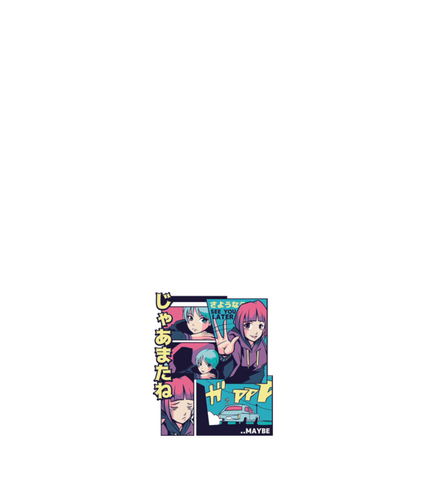Anime Vaporwave See you Later model alb pe tricou