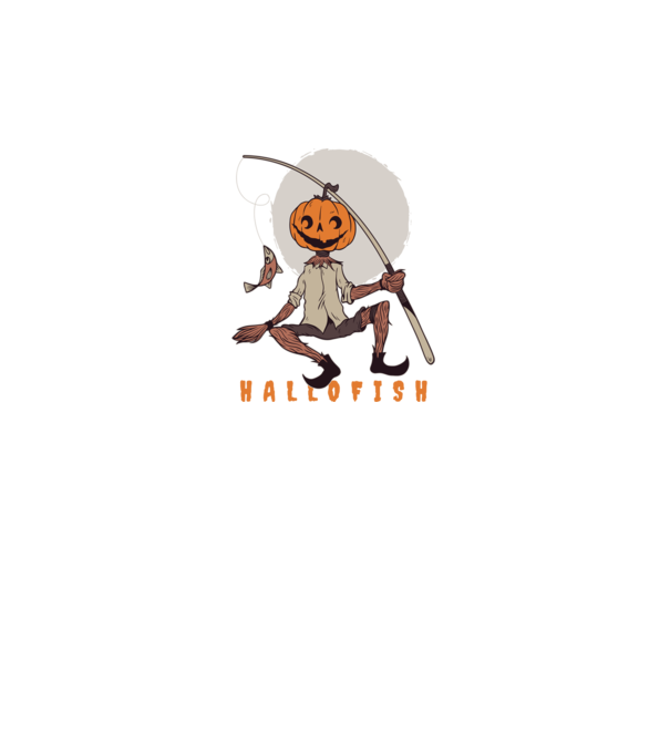 Hallofish - Pescar Halloween model gri pe tricou