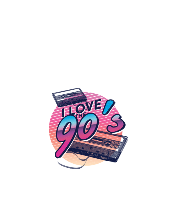 I love the 90s Casetă model nisipiu pe tricou