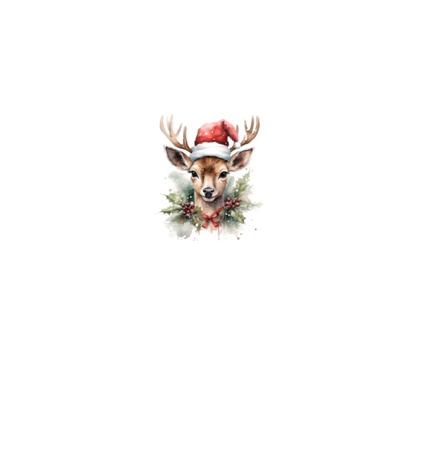 Festive Reindeer model alb pe tricou