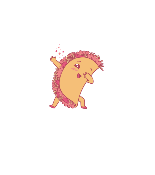 Kawaii Taco DAB model albastru închis pe tricou