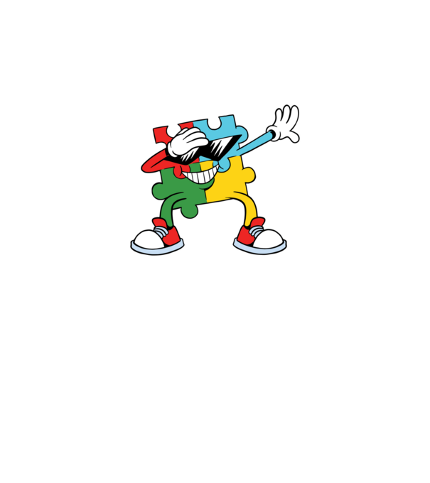 Autist DAB Puzzle model negru pe tricou