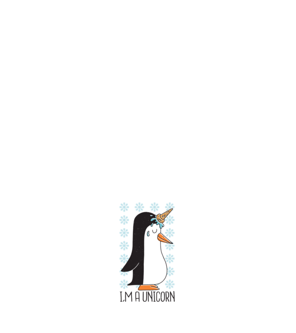 'I''m a Unicorn - Pinguin Unicorn' model negru pe tricou
