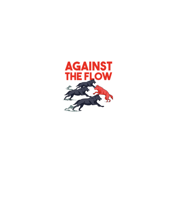 Against the flow - Împotriva curentului model alb/roșu pe tricou