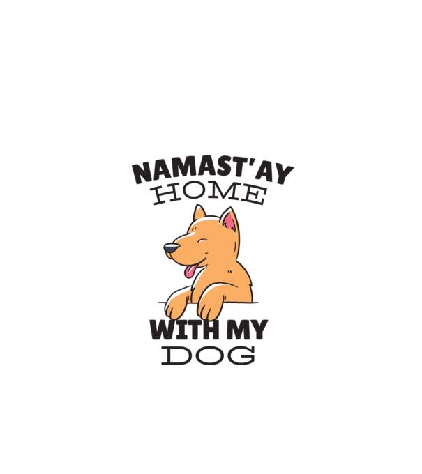 'Namast''ay Home with my Dog -Yoga Carantină' model turcoaz pe tricou